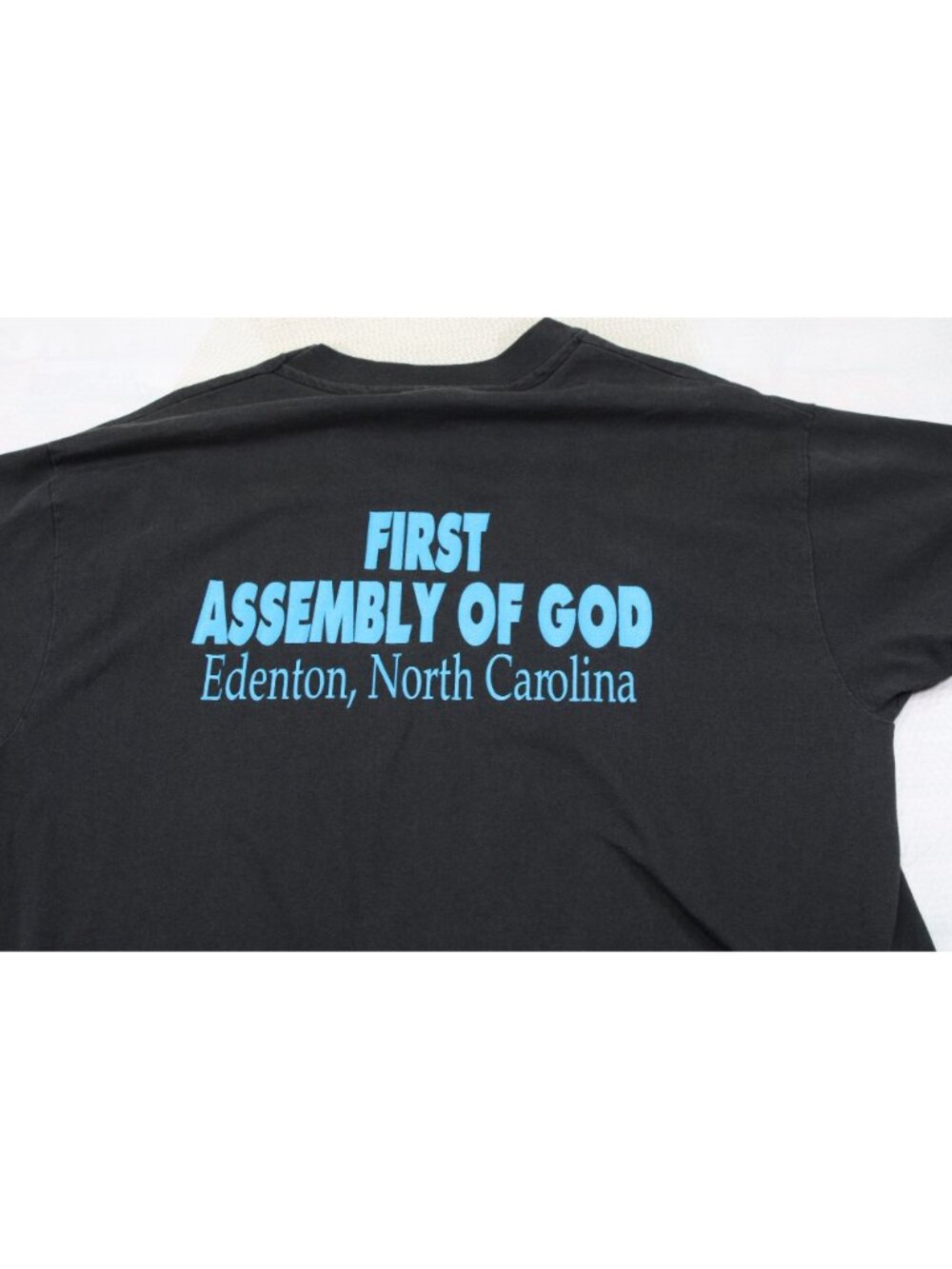 VTG Breaking Thru Darkness Christian T-Shirt X-Large USA Hanes Heavyweight Black - Picture 5 of 5